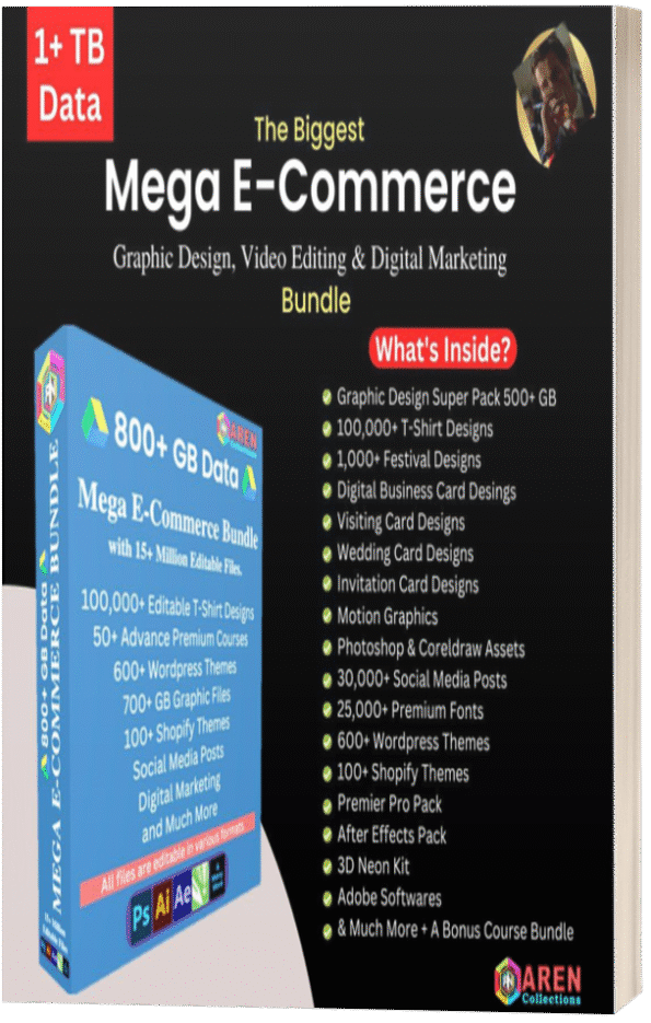 The Ultimate Mega Bundle for E-Commerce Graphic Design, Video Editing, and Digital Marketing